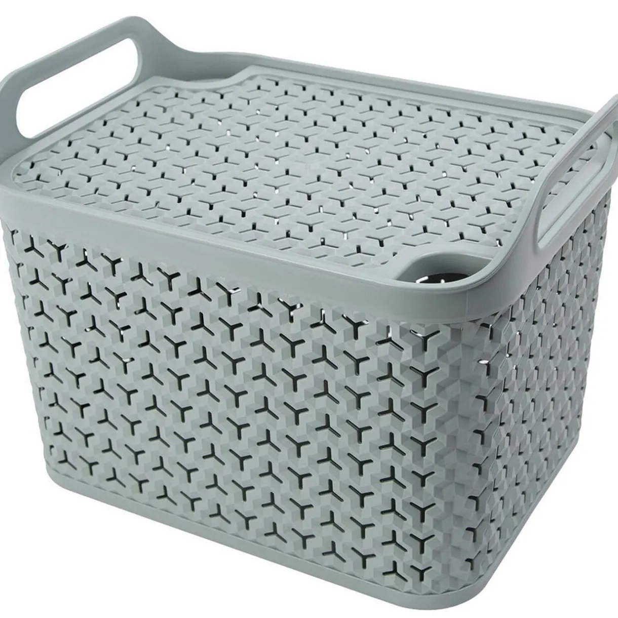 Rangement|Gifi Panière de rangement avec couvercle 24L plastique vert