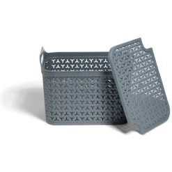 Rangement|Gifi Panière de rangement avec couvercle 14L plastique vert