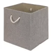 Rangement|Gifi Panière de rangement Box Cube décor lin avec anses