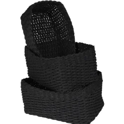 Rangement|Gifi Panière de rangement en papier tressé noir x3