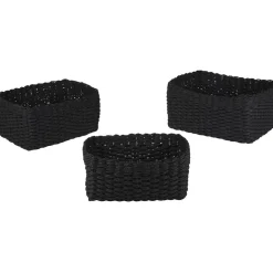 Rangement|Gifi Panière de rangement en papier tressé noir x3