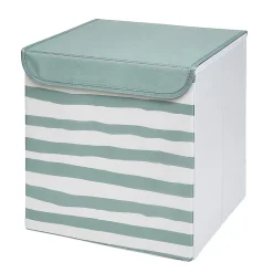 Rangement|Gifi Panière de rangement enfant rayé vert blanc