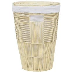 Rangement|Gifi Panière de rangement Gina imitation rotin plastique beige Ø40xH55cm