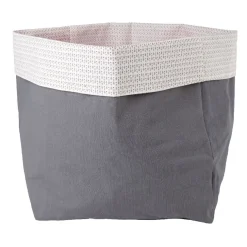 Rangement|Gifi Panière de rangement grise et blanche