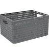 Entretien Du Linge|Gifi Panière de rangement grise effet tressé 18 L
