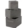 Rangement|Gifi Panière de rangement grise effet tressé x3