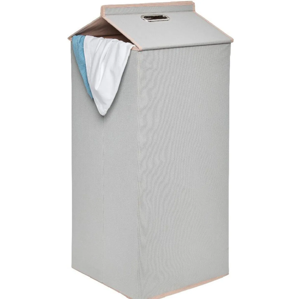 Rangement|Gifi Panière de rangement haute gris clair et rose pale