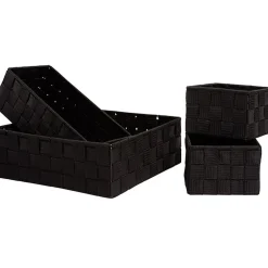 Rangement|Gifi Panière de rangement noire X4