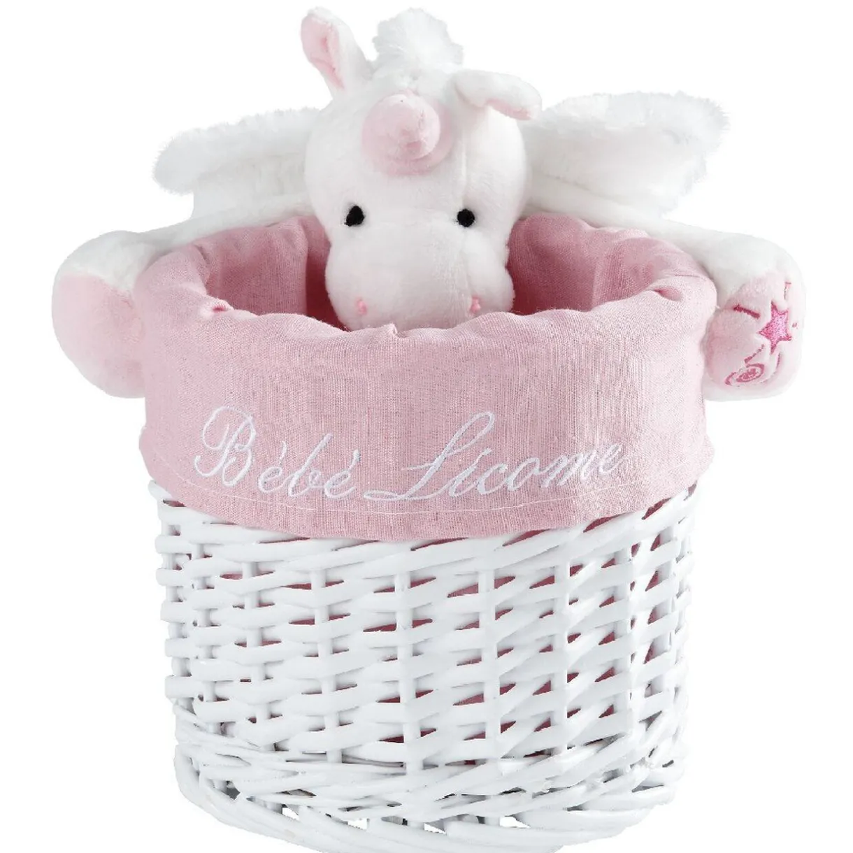 Rangement|Gifi Panière de rangement ronde enfant licorne blanc rose 18 cm