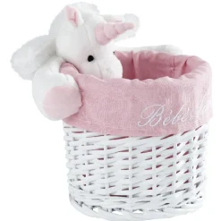 Rangement|Gifi Panière de rangement ronde enfant licorne blanc rose 18 cm