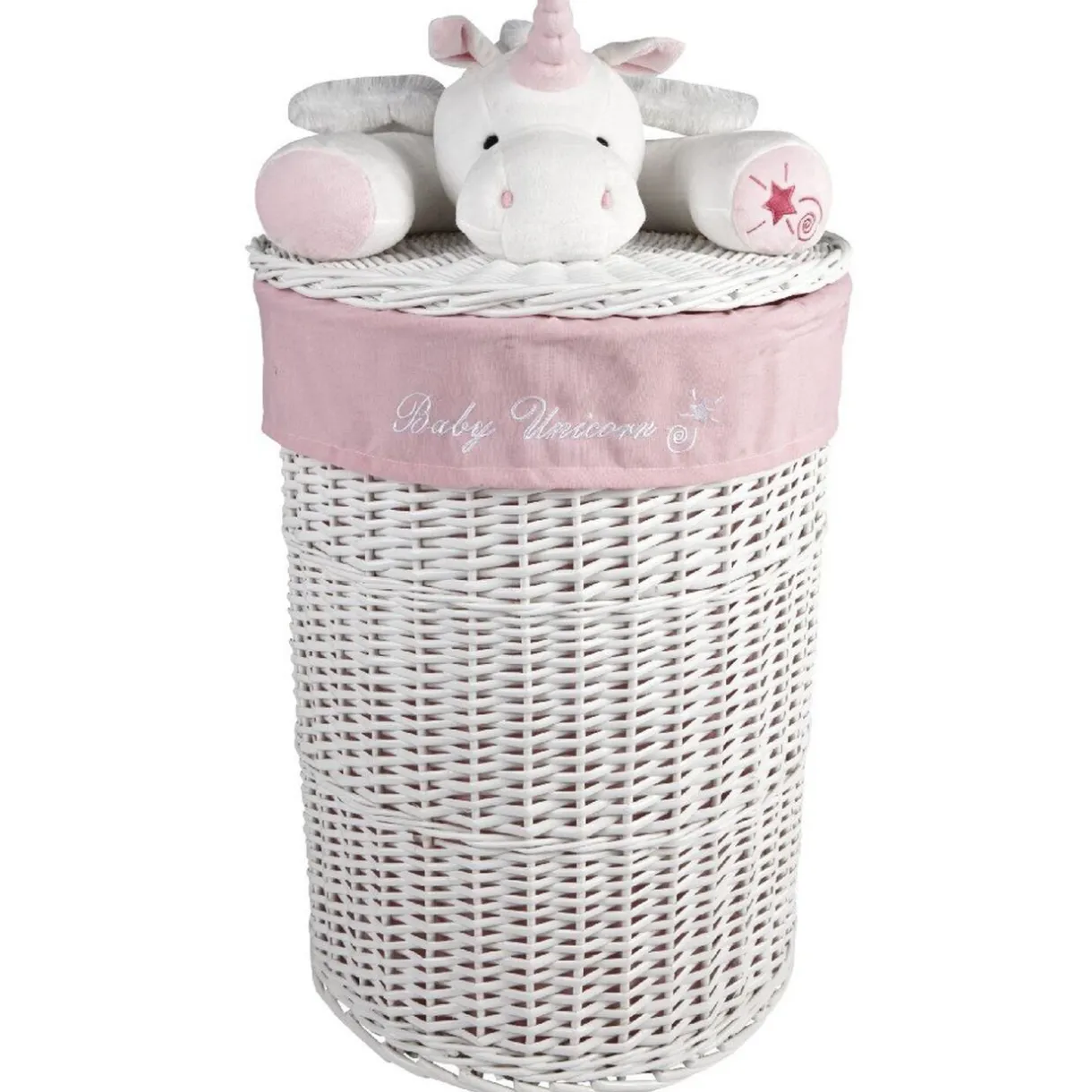 Rangement|Gifi Panière de rangement ronde enfant licorne blanc rose 45 cm