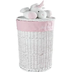 Rangement|Gifi Panière de rangement ronde enfant licorne blanc rose 45 cm