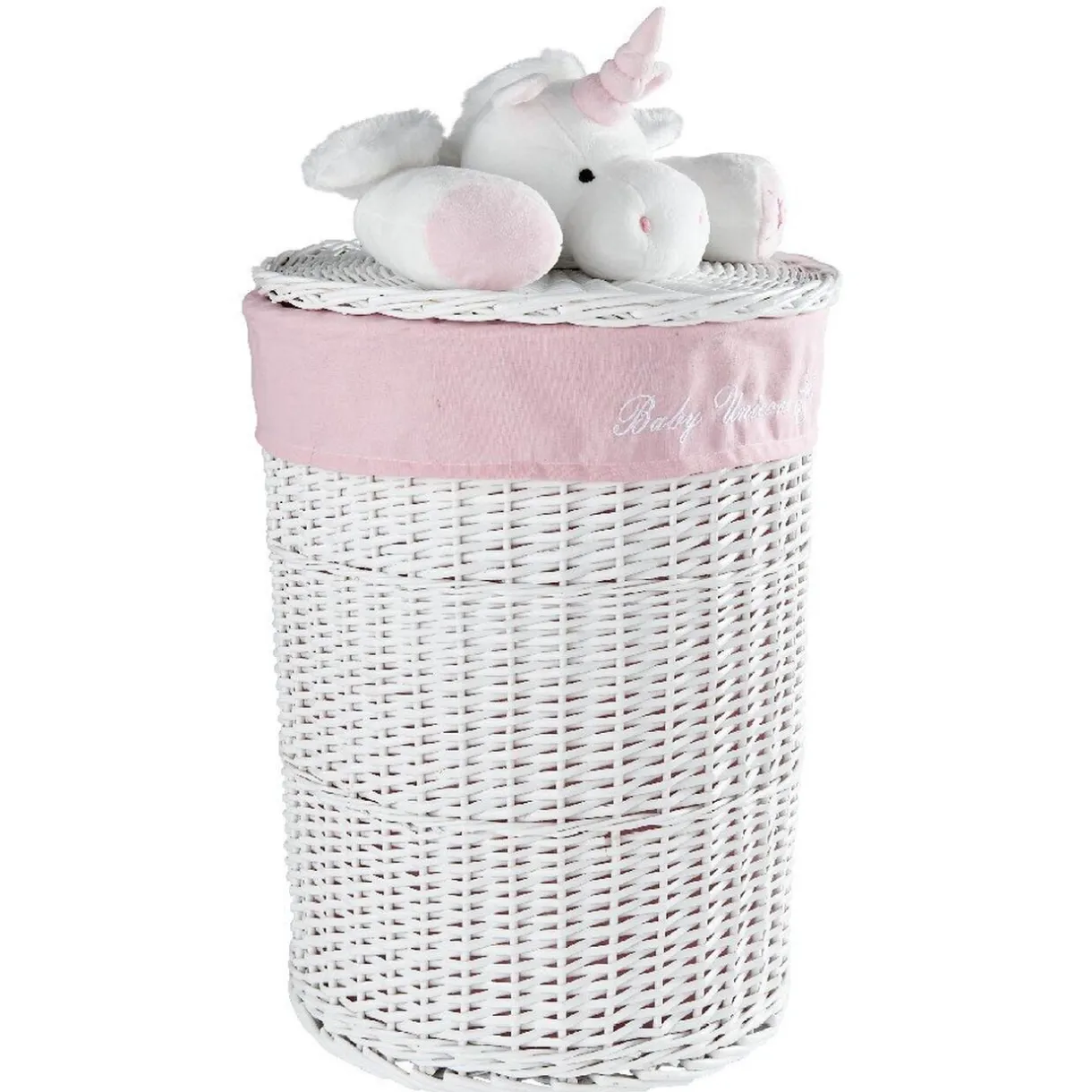 Rangement|Gifi Panière de rangement ronde enfant licorne blanc rose 45 cm