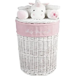 Rangement|Gifi Panière de rangement ronde enfant licorne blanc rose 37 cm