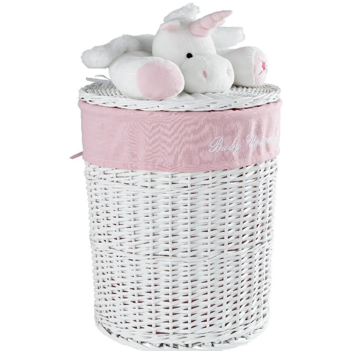 Rangement|Gifi Panière de rangement ronde enfant licorne blanc rose 37 cm