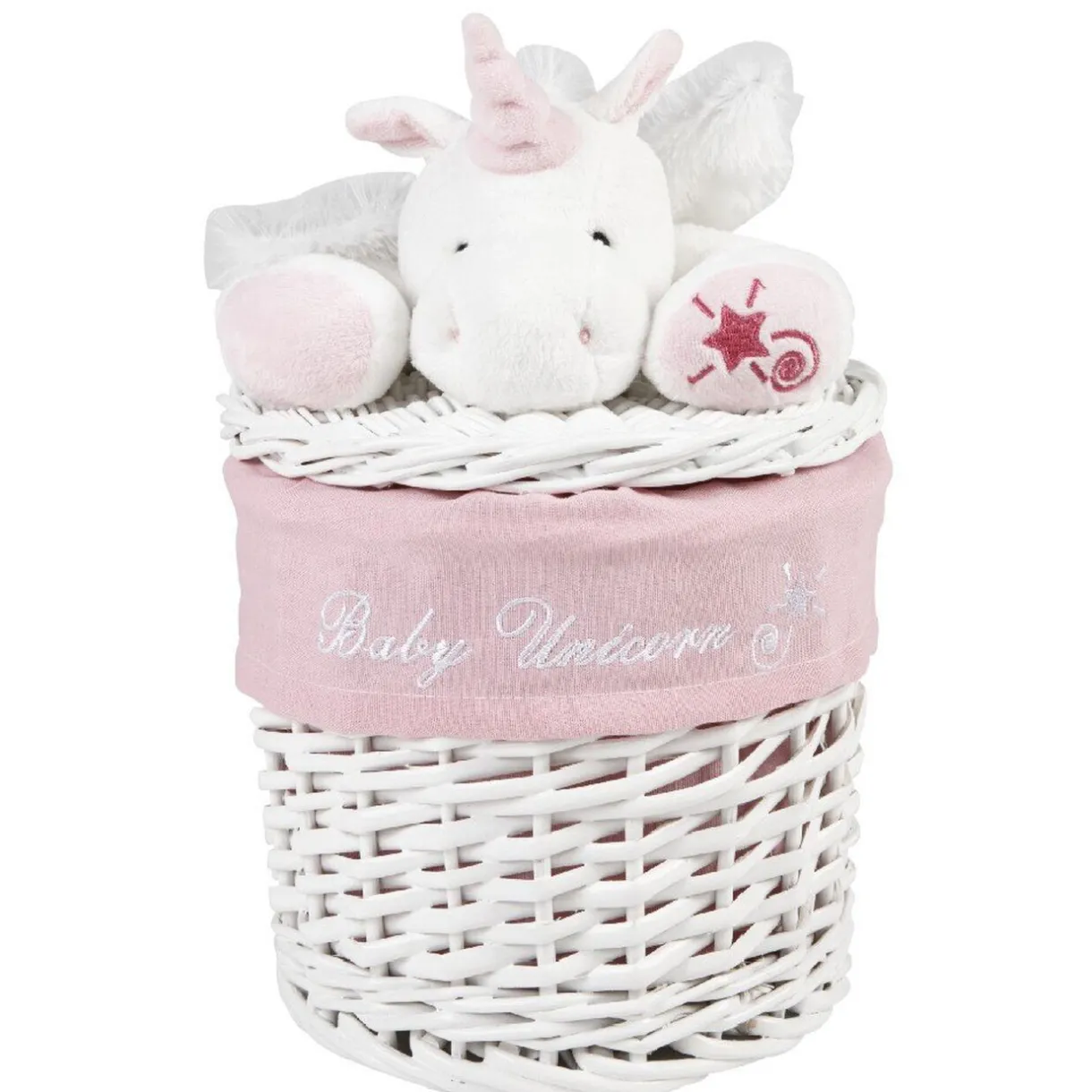 Rangement|Gifi Panière de rangement ronde enfant licorne blanc rose 18 cm
