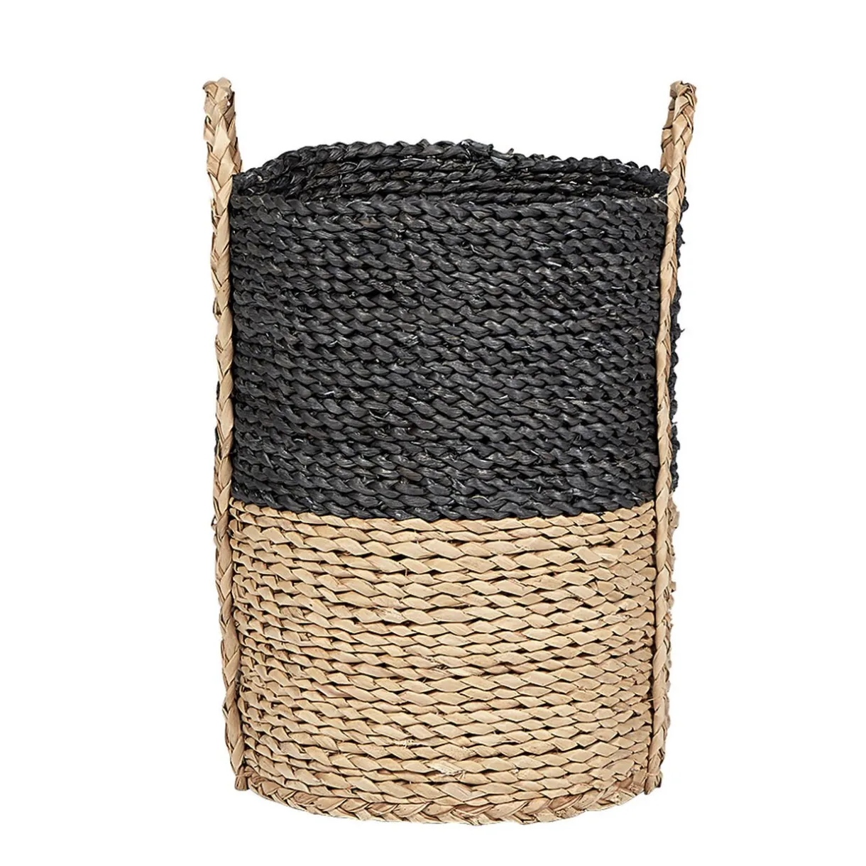 Rangement|Gifi Panière de rangement ronde en fibre de maïs noir naturel taille S