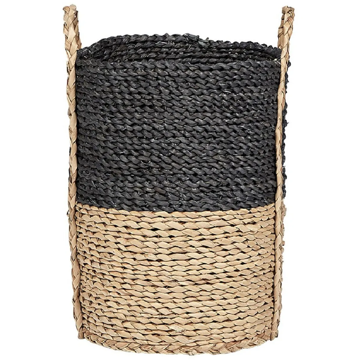 Rangement|Gifi Panière de rangement ronde en fibre de maïs noir naturel taille S
