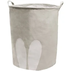 Rangement|Gifi Panière de rangement ronde avec poignées enfant gris motif blanc