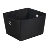 Rangement|Gifi Panière de rangement tissu polyester noir
