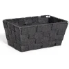 Rangement|Gifi Panière de rangement tissu tressé noir 21,5x14xH10cm