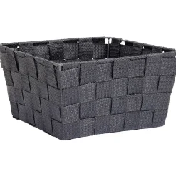 Rangement|Gifi Panière de rangement tressée gris foncé Taille L - 21,5x12xH21,5cm