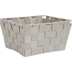 Rangement|Gifi Panière de rangement tressée gris clair Taille L - 21,5x12xH21,5cm