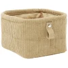 Rangement|Gifi Panière de rangement velours côtelé beige - 14x14xH9 cm