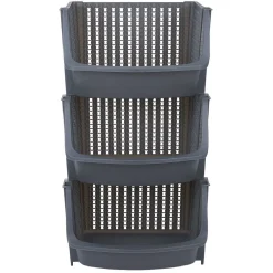 Rangement|Gifi Panière de rangement x3 gris