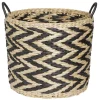 Rangement|Gifi Panière design chevrons noir naturel Ø35xH30 cm - ZEBRA