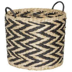 Rangement|Gifi Panière design chevrons noir naturel Ø35xH30 cm - ZEBRA