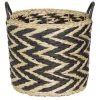 Rangement|Gifi Panière design chevrons noir naturel Ø30xH26 cm - ZEBRA