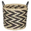 Rangement|Gifi Panière design chevrons noir naturel Ø25xH23 cm - ZEBRA