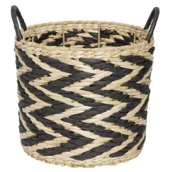 Rangement|Gifi Panière design chevrons noir naturel Ø25xH23 cm - ZEBRA