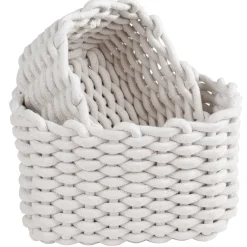 Rangement|Gifi Panière en coton effet tricot 23x17xH.13 cm