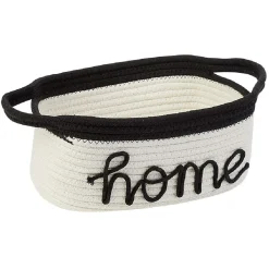 Rangement|Gifi Panière en coton inscription home blanc et noir