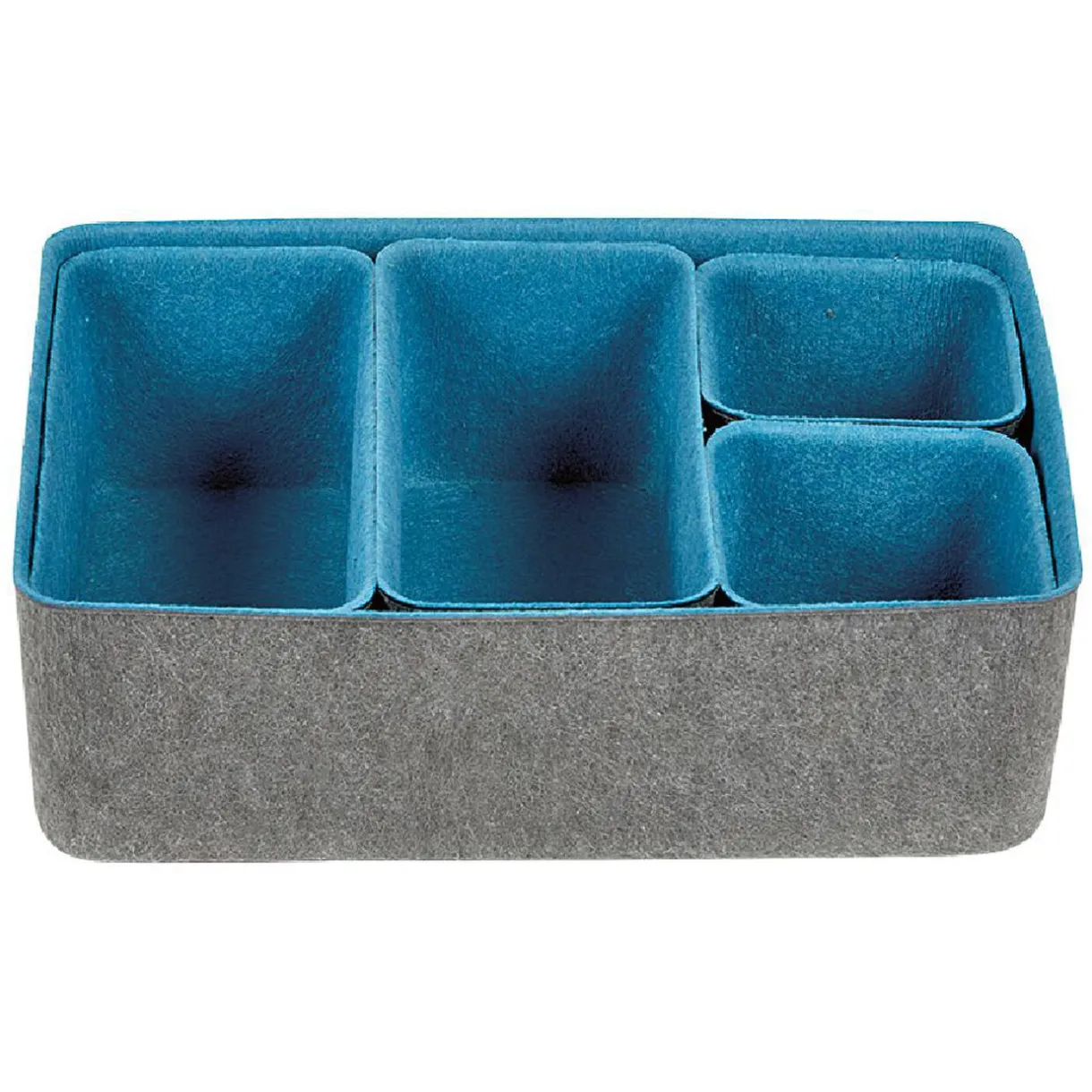 Rangement|Gifi Panière en feutrine gris et bleu x5