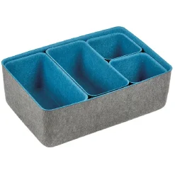 Rangement|Gifi Panière en feutrine gris et bleu x5