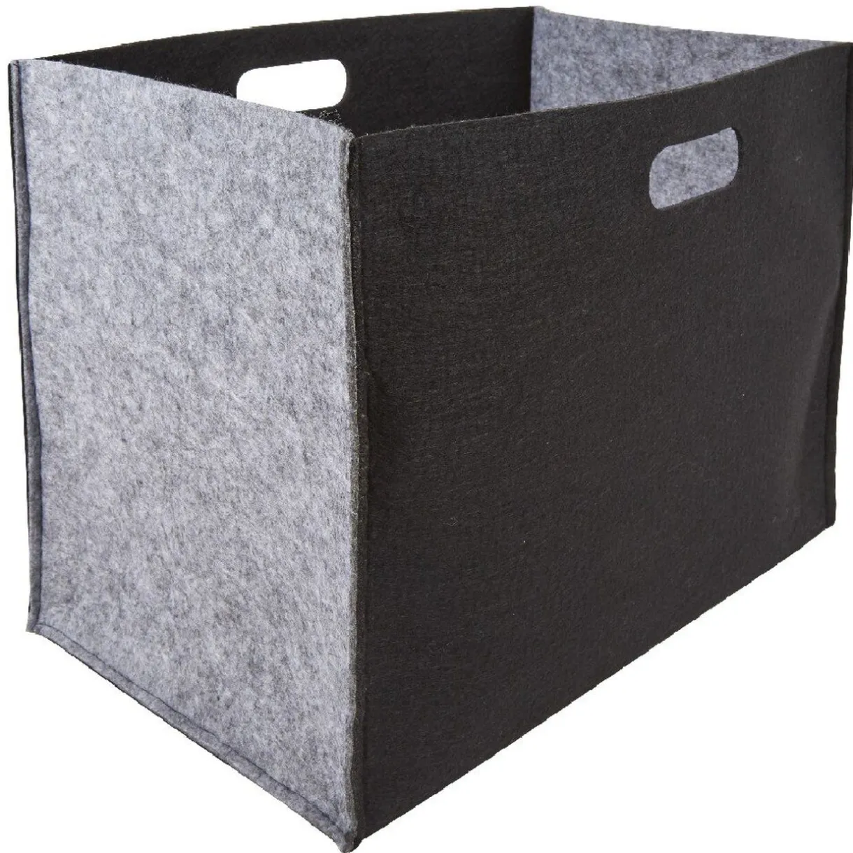 Rangement|Gifi Panière en feutrine noir gris grand modèle