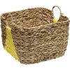 Rangement|Gifi Panière en Jonc de mer bicolore jaune naturel avec 2 anses taille M