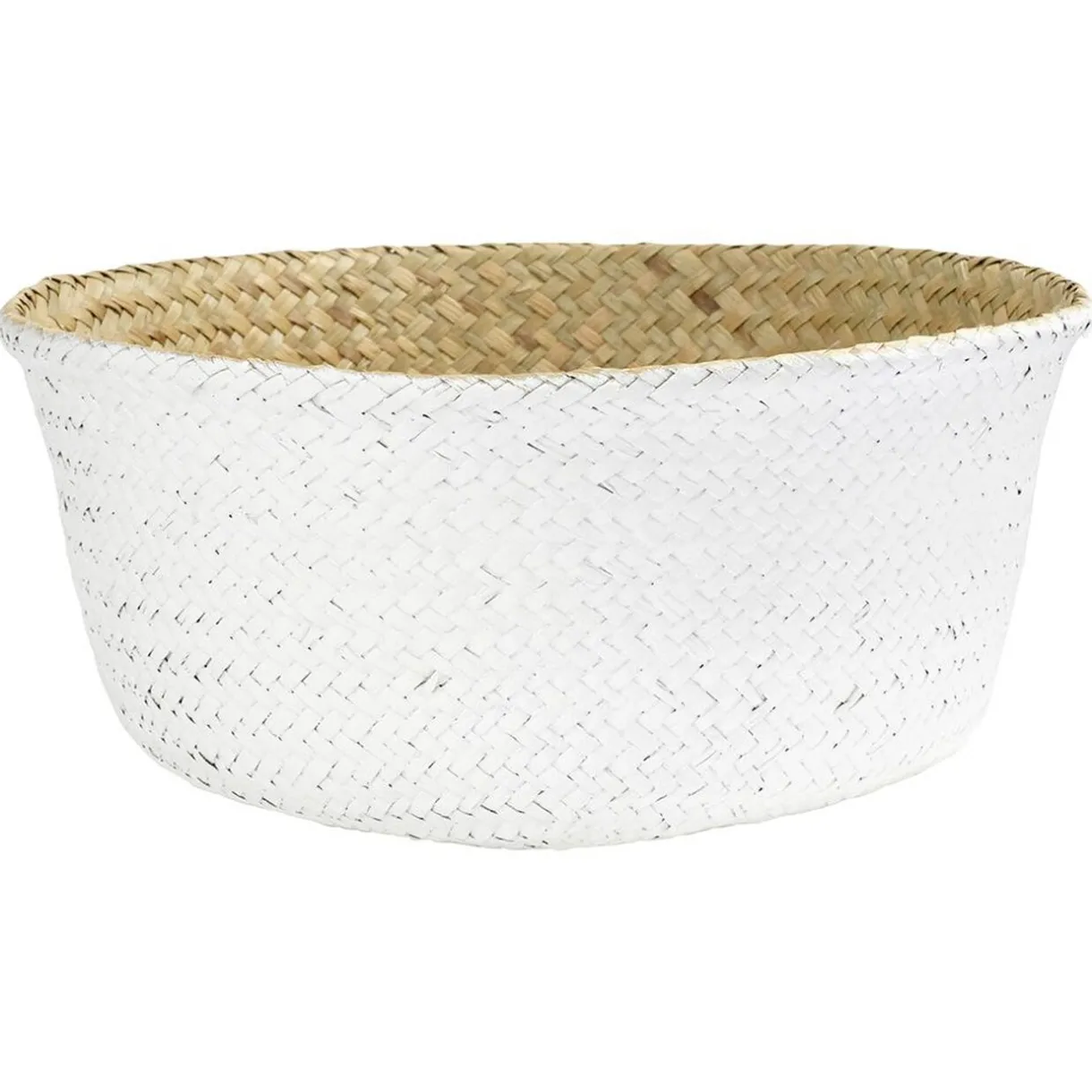 Rangement|Gifi Panière en jute blanc naturel décor dentelle Ø28xH25 cm