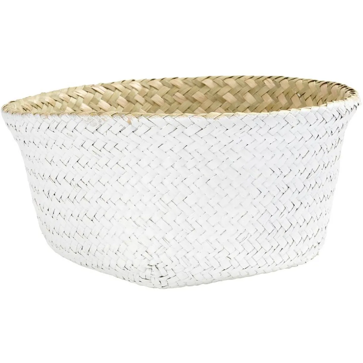 Rangement|Gifi Panière en jute blanc naturel décor dentelle Ø20xH15 cm