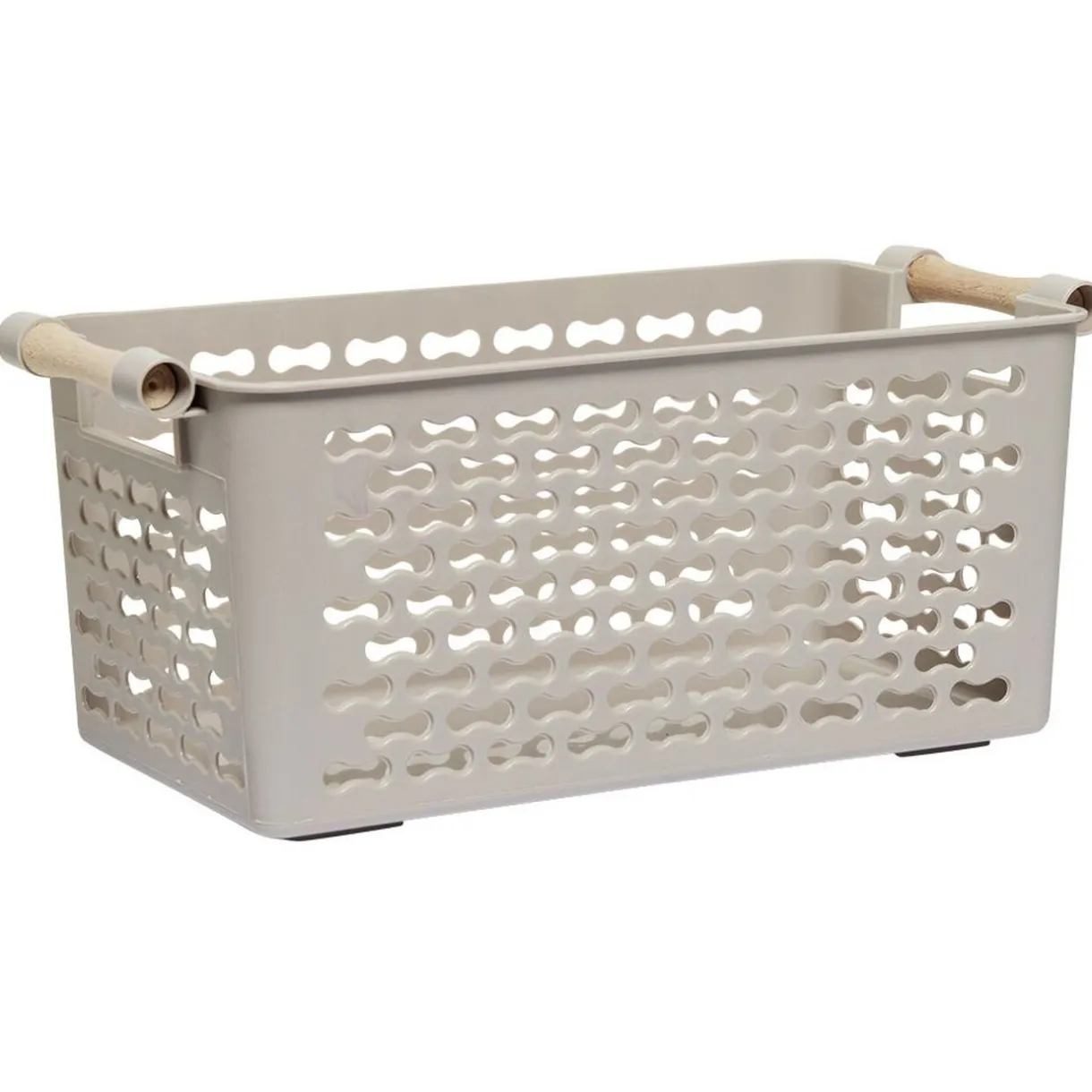 Rangement|Gifi Panière en plastique avec poignée bois 4L