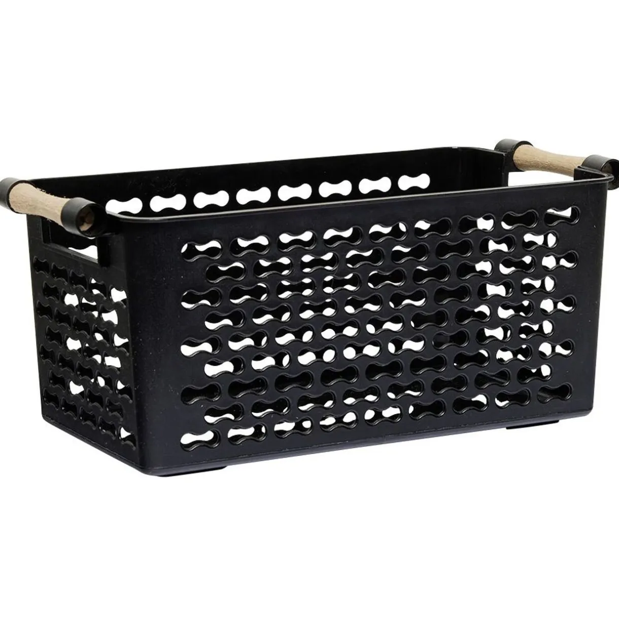 Rangement|Gifi Panière en plastique avec poignée bois 4L