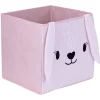 Rangement|Gifi Panière enfant Box Cube gaze de coton lapin rose ou blanc 31x29x31cm