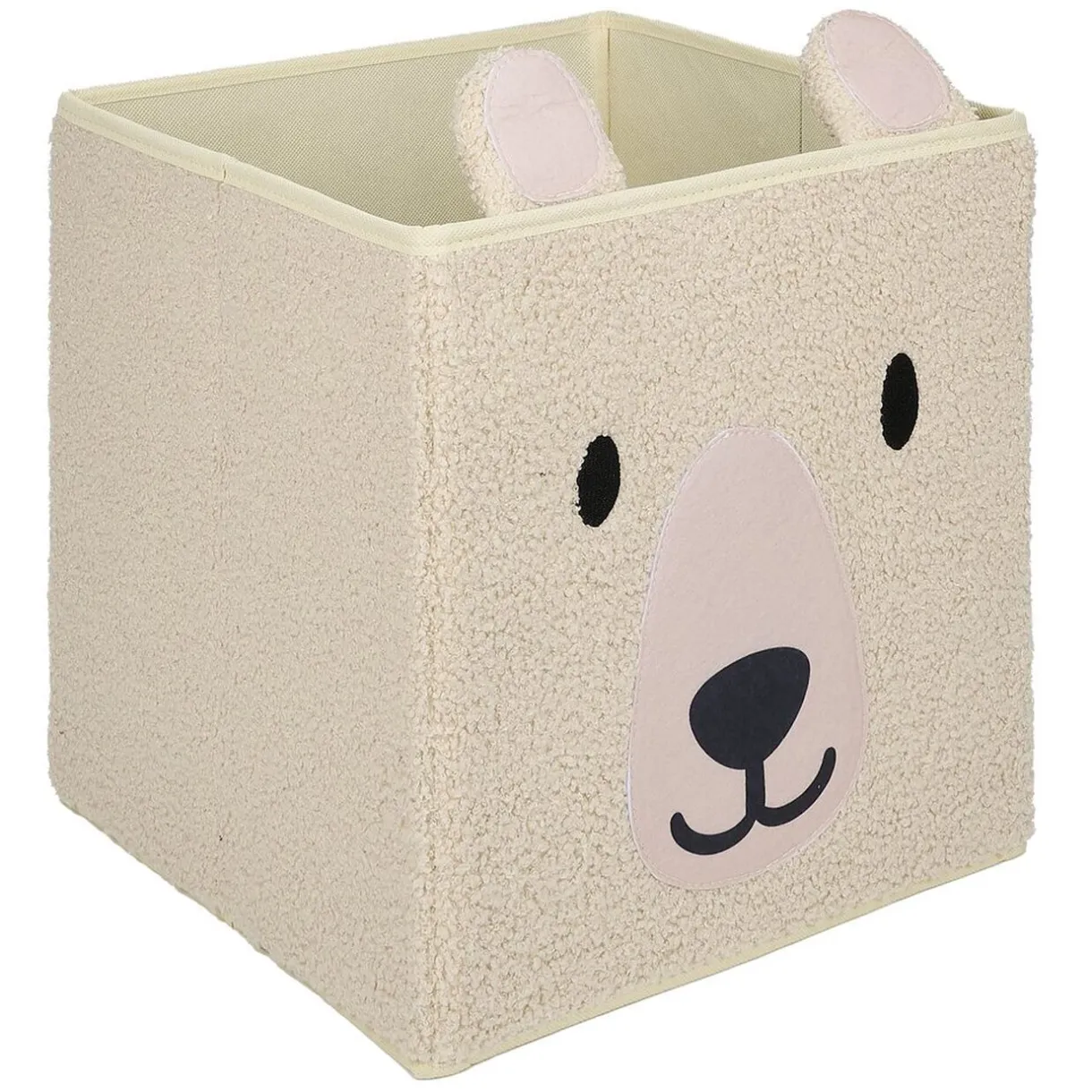 Rangement|Gifi Panière enfant Box Cube laine bouclée ours blanc ou brun 31x29x31cm