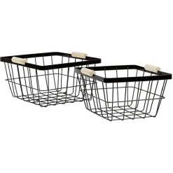 Rangement|Gifi Panière grillagée en métal noir x2