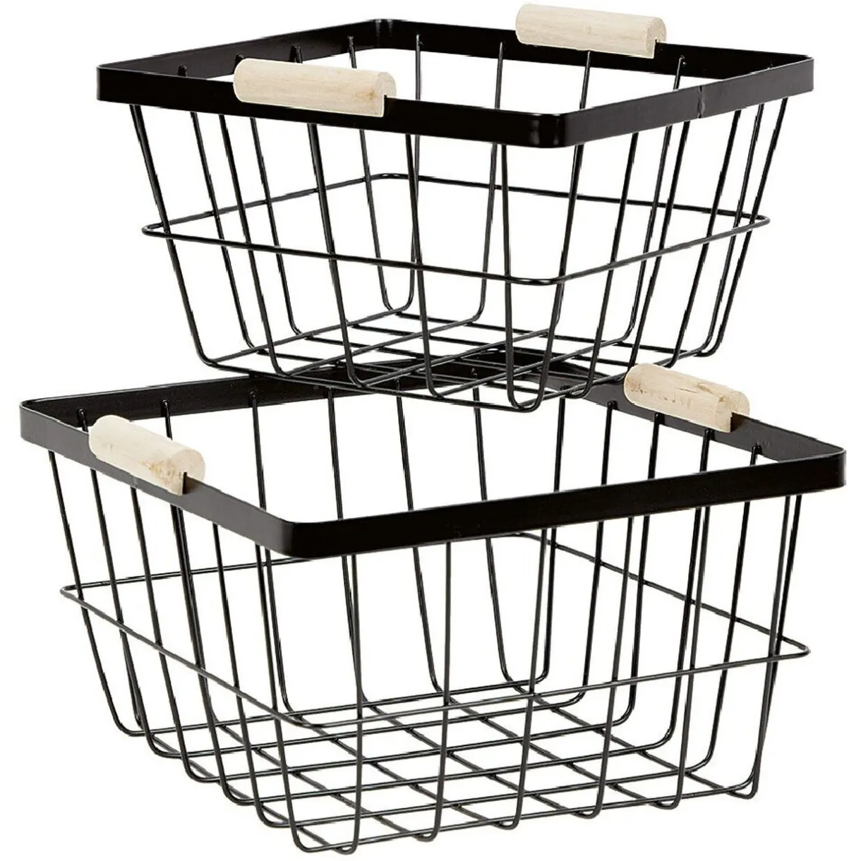 Rangement|Gifi Panière grillagée en métal noir x2