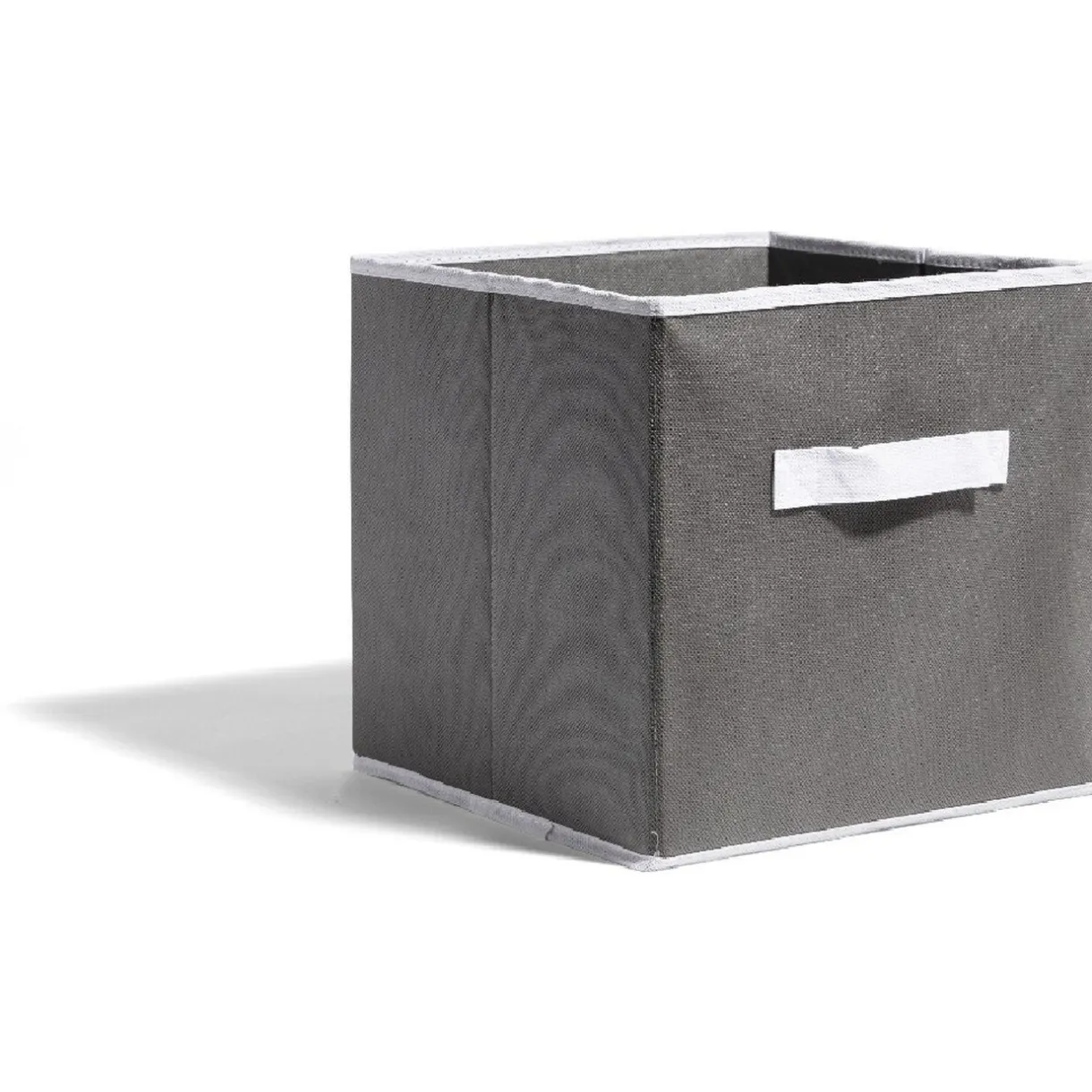 Rangement|Gifi Panière grise et blanche pour meuble cube