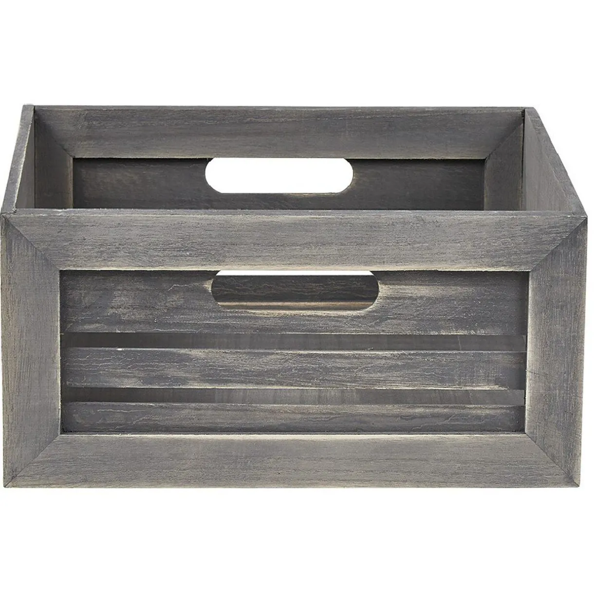 Rangement|Gifi Panière grise rectangulaire en bois cérusé Box Cube